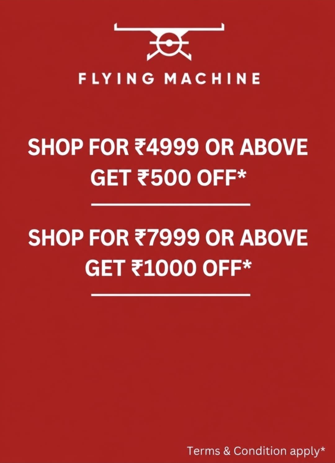 Flying Machine — Discount Offer
